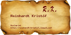 Reinhardt Kristóf névjegykártya